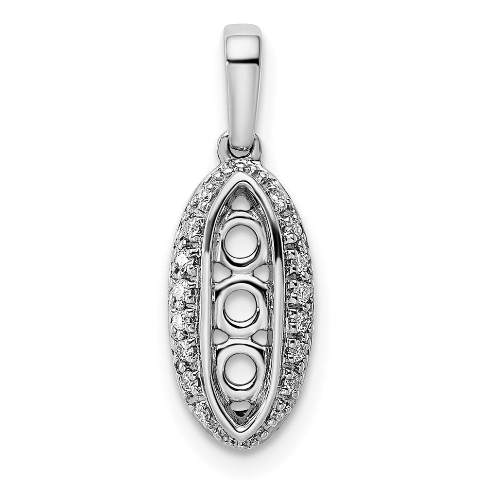 14K White Gold Family Jewelry Synthetic Stone & Diamond Set Pendant
