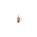14K White Gold Family Jewelry Synthetic Stone & Diamond Set Pendant
