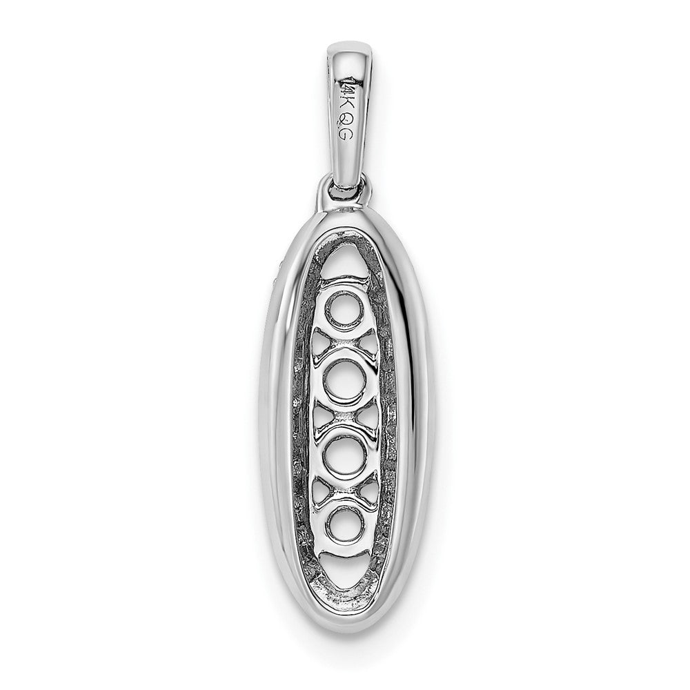 14K White Gold Family Jewelry Genuine Stone & Diamond Set Pendant