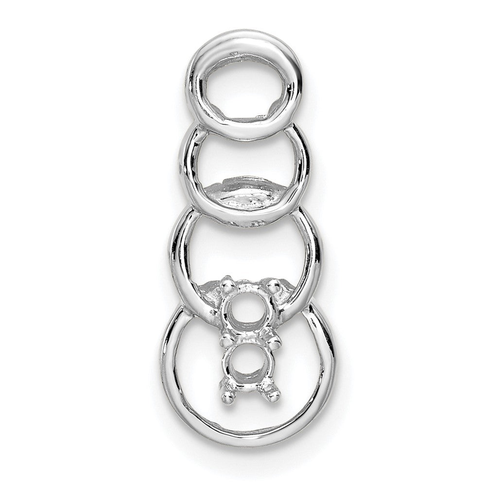 14k White Gold 2 Genuine Stone Family Pendant