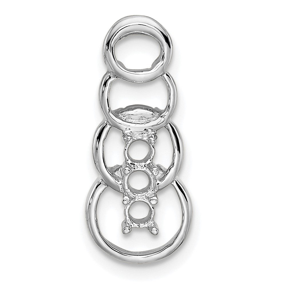 14k White Gold 3 Synthetic Stone Family Pendant