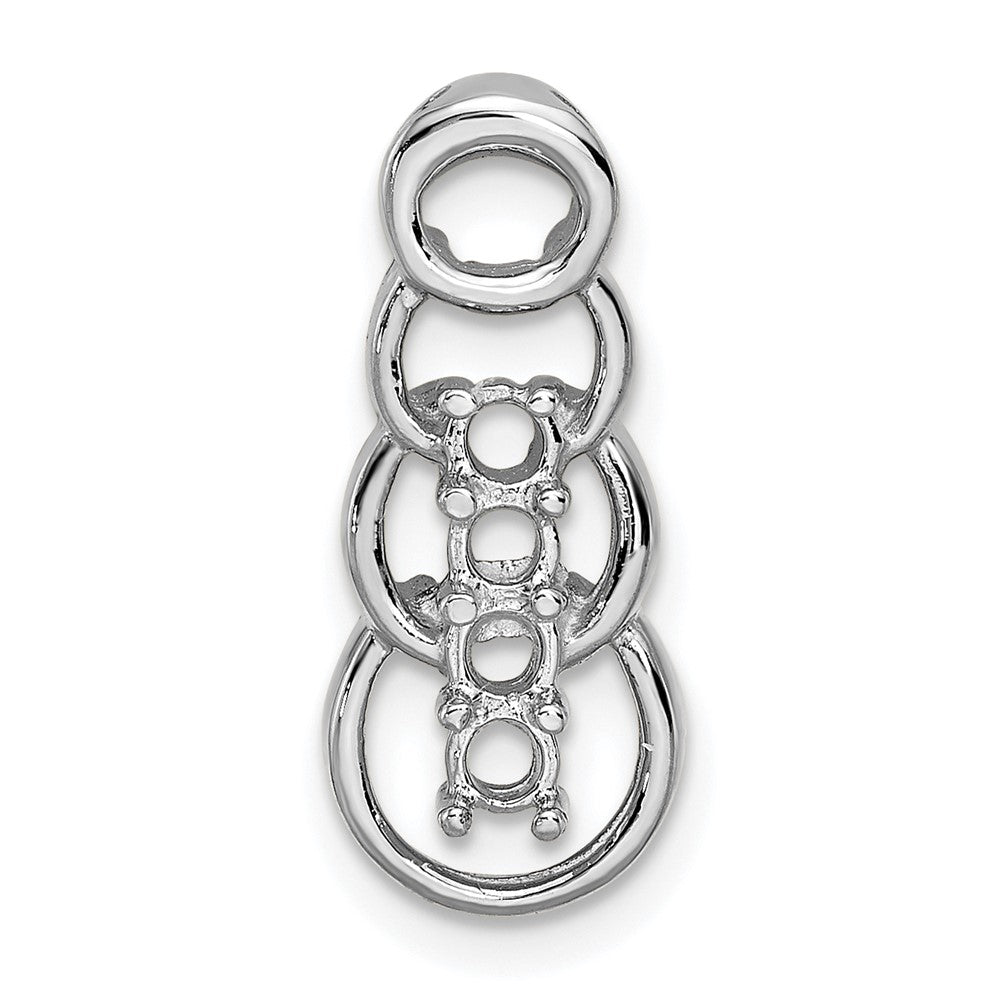 14k White Gold 4 Synthetic Stone Family Pendant