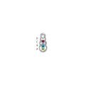 14k White Gold 4 Synthetic Stone Family Pendant