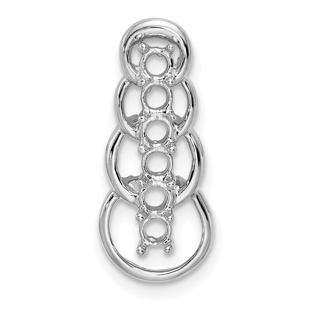 14k White Gold 6 Genuine Stone Family Pendant