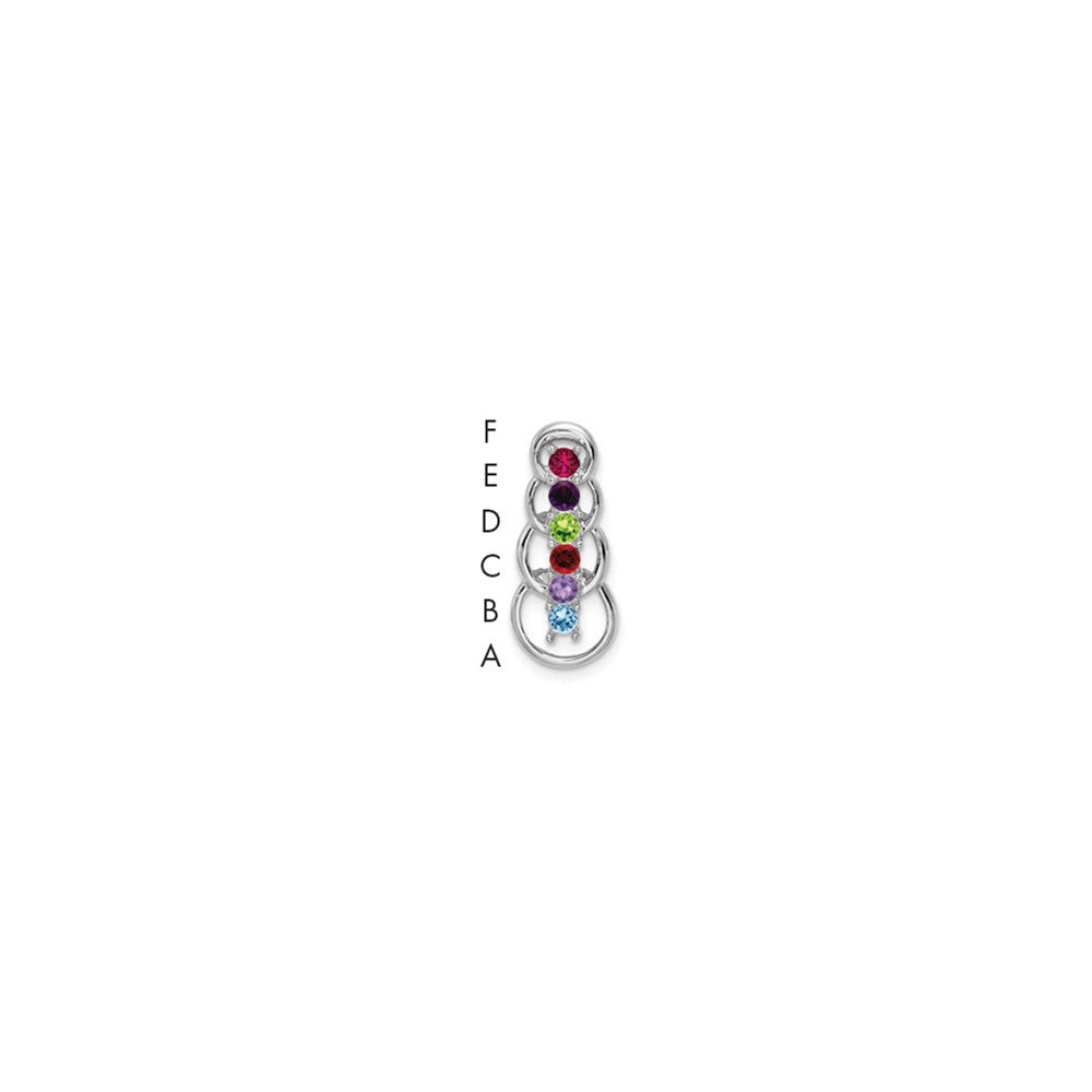 14k White Gold 6 Stone Family Pendant Mounting