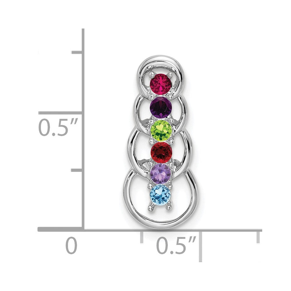 14k White Gold 6 Stone Family Pendant Mounting
