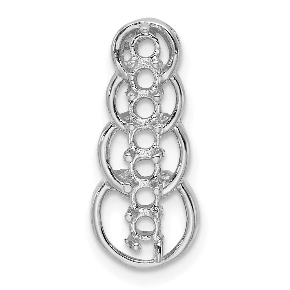 14k White Gold 7 Stone Family Pendant Mounting