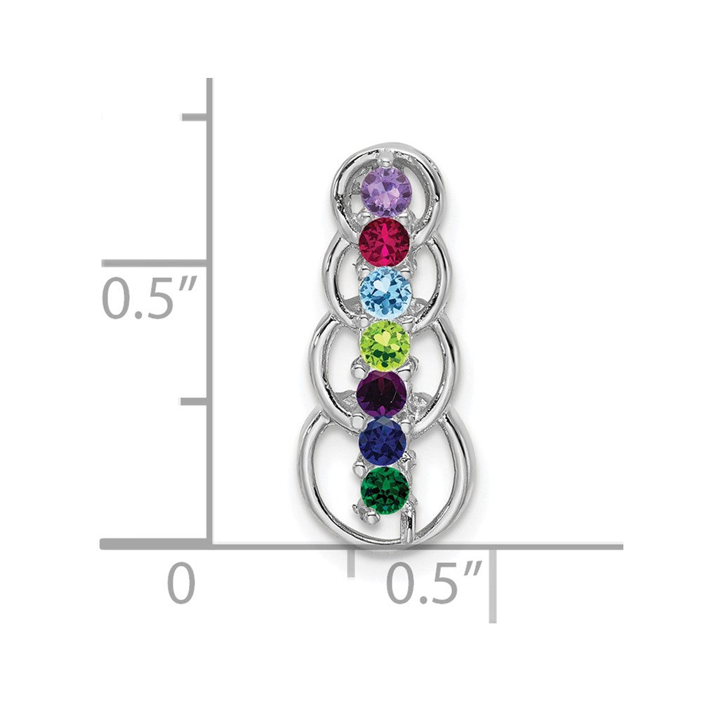 14k White Gold 7 Stone Family Pendant Mounting