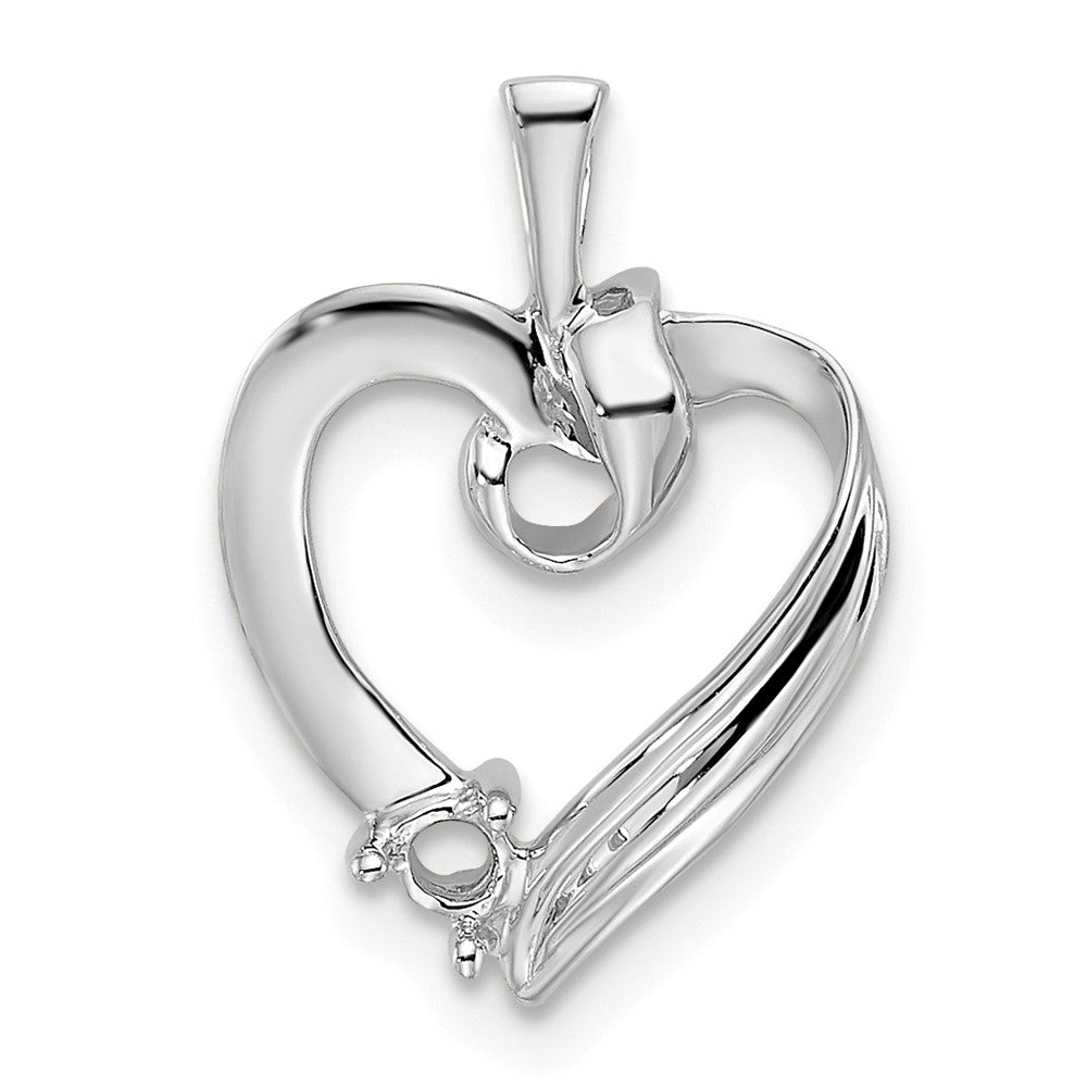 14k White Gold 1 Genuine Stone Family Pendant