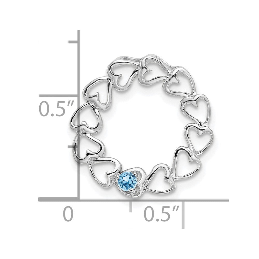 14k White Gold 1 Synthetic Stone Family Pendant