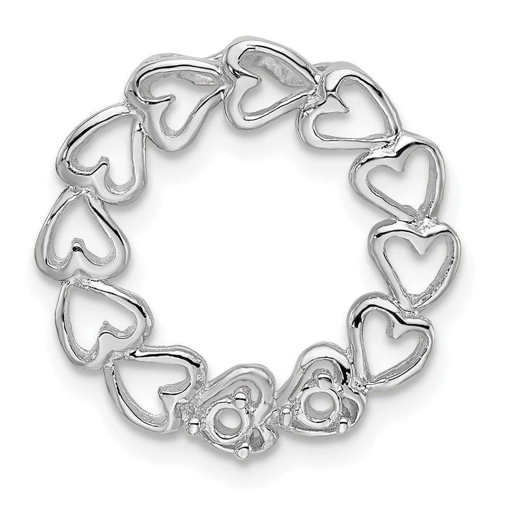 14k White Gold 2 Synthetic Stone Family Pendant