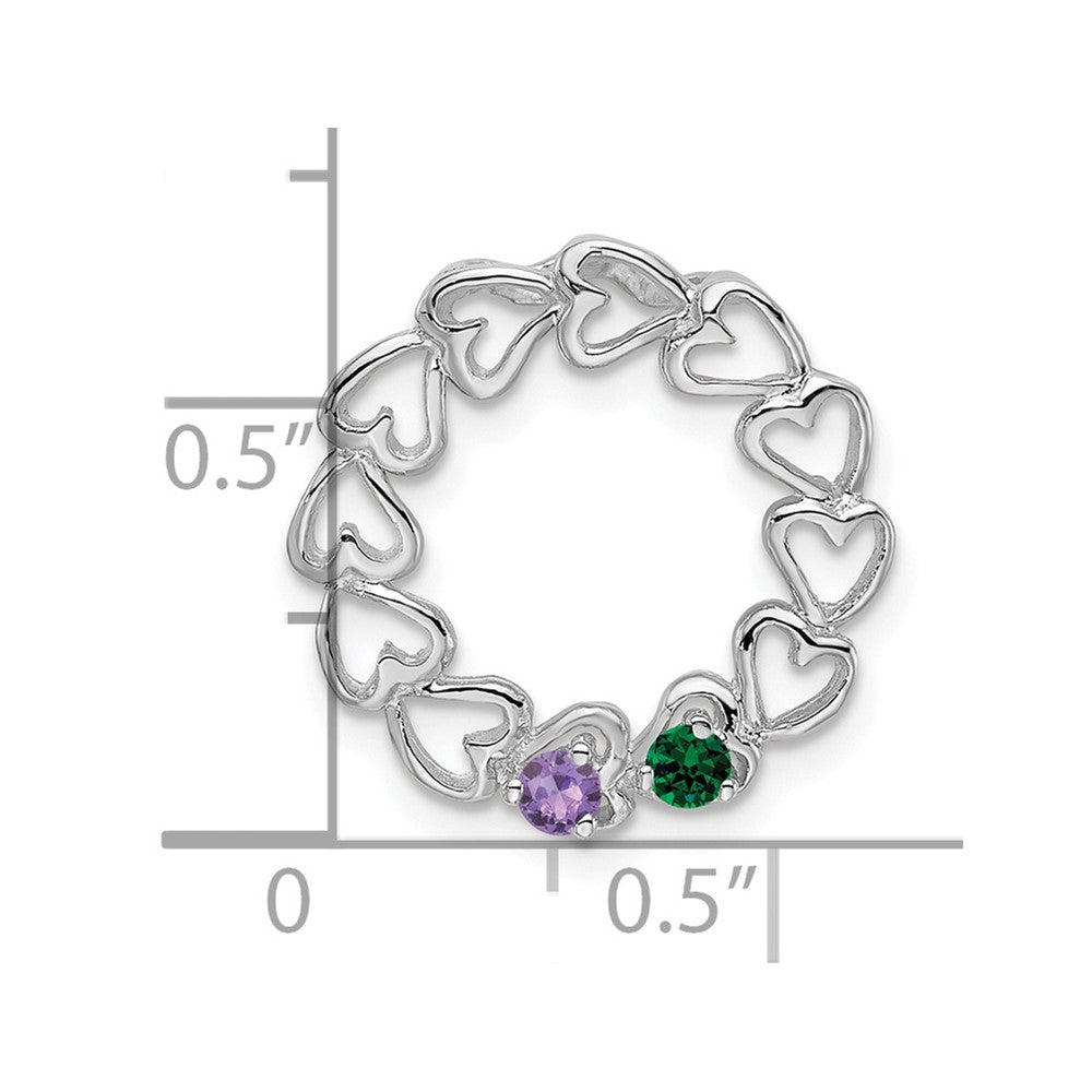 14k White Gold 2 Stone Family Pendant Mounting