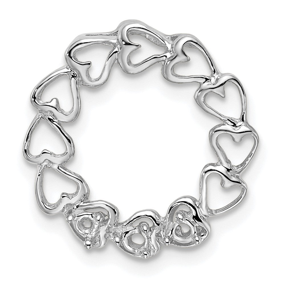14k White Gold 3 Genuine Stone Family Pendant