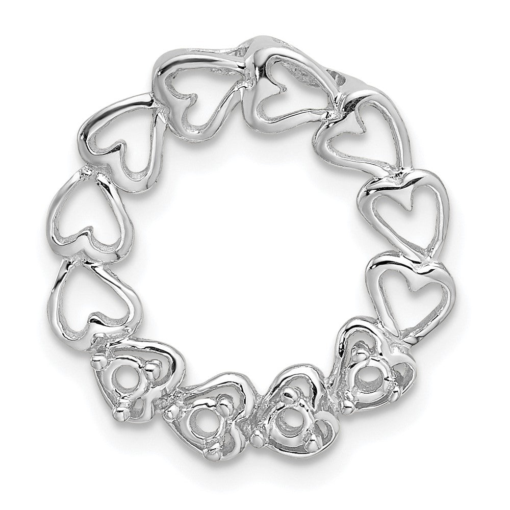 14k White Gold 4 Synthetic Stone Family Pendant