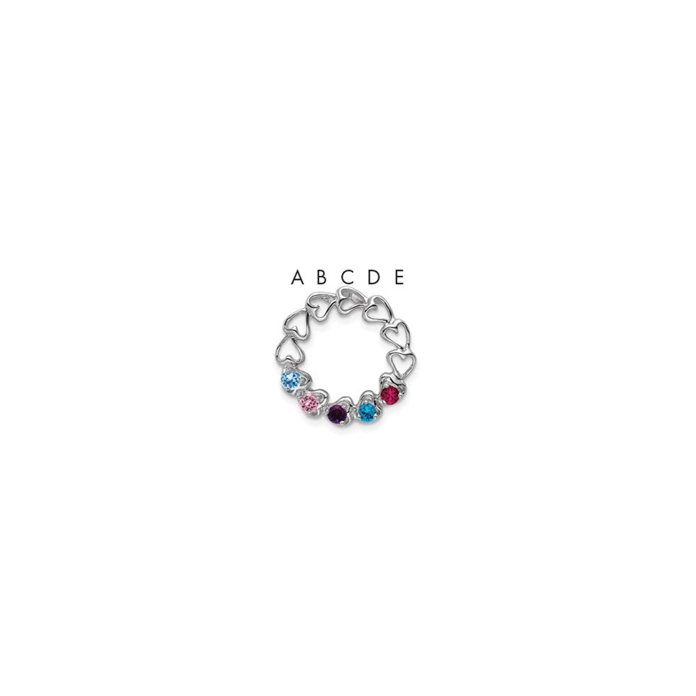 14k White Gold 5 Stone Family Pendant Mounting