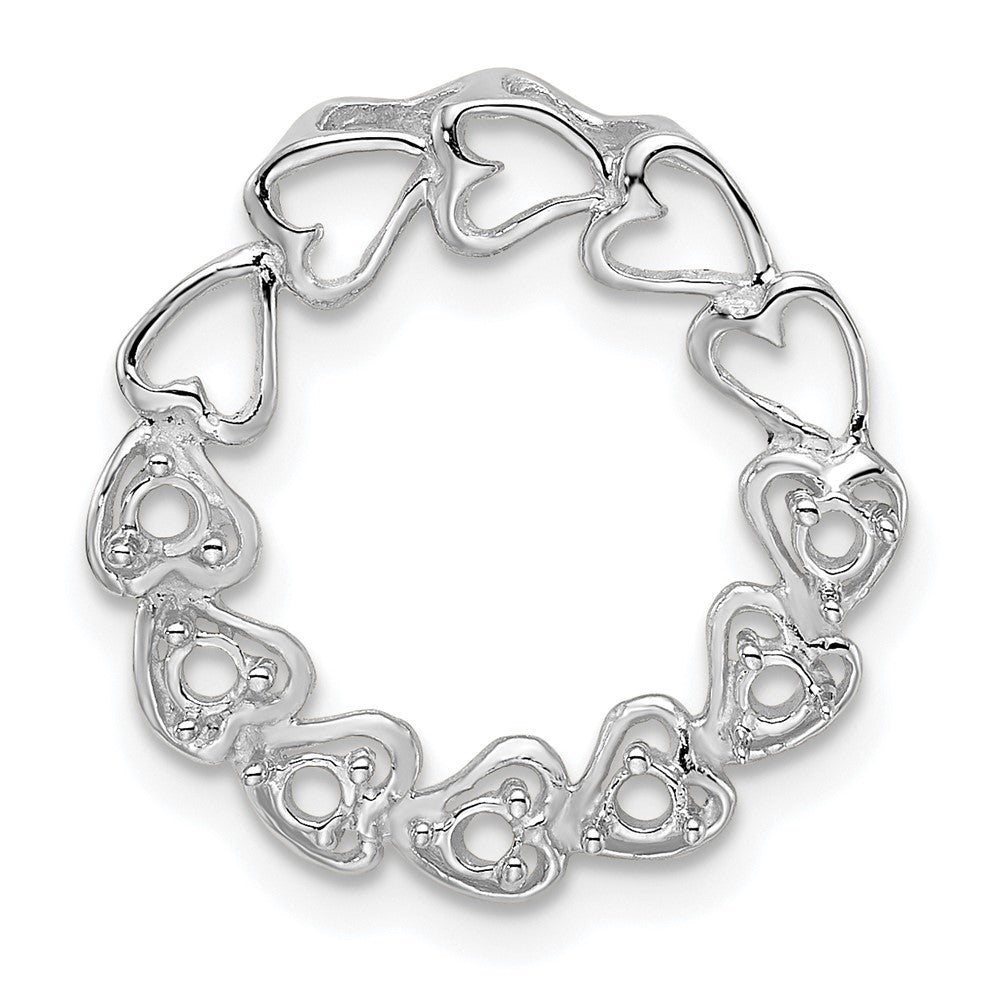 14k White Gold 7 Synthetic Stone Family Pendant