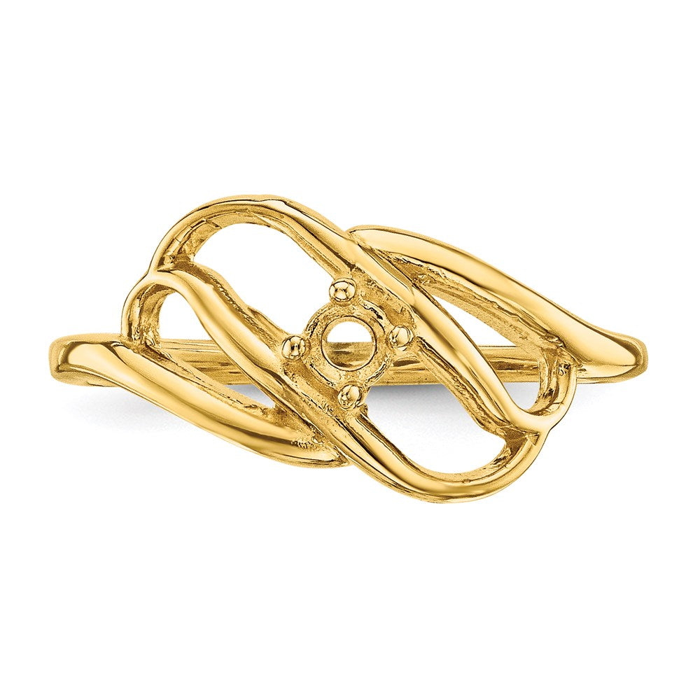 14k Polished 1-Stone Mothers Ring Mounting