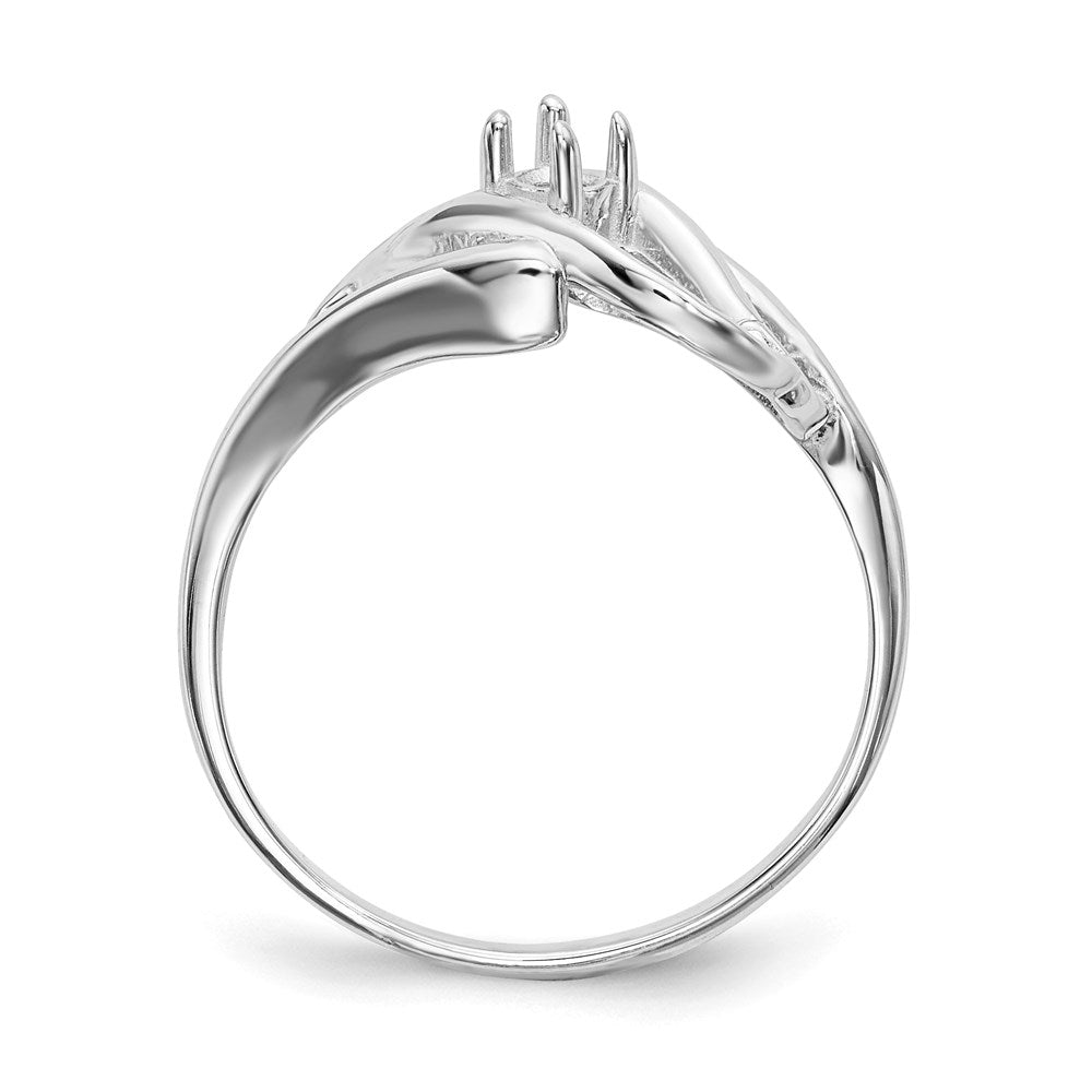 14k White Gold Polished 1-Stone Mothers Ring Mounting