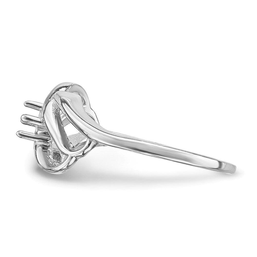 14k White Gold Polished 1-Stone Mothers Ring Mounting