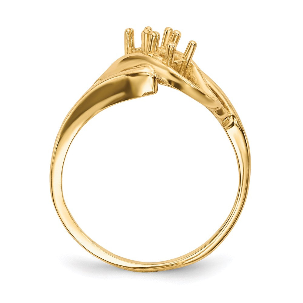 14k Polished 2-Stone Mothers Ring Mounting