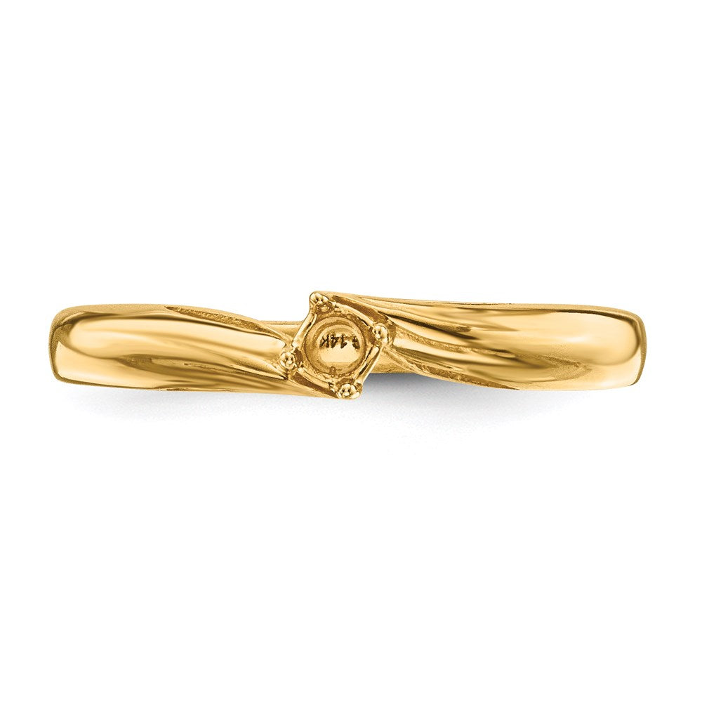 14k Polished 1-Stone Mothers Ring Mounting