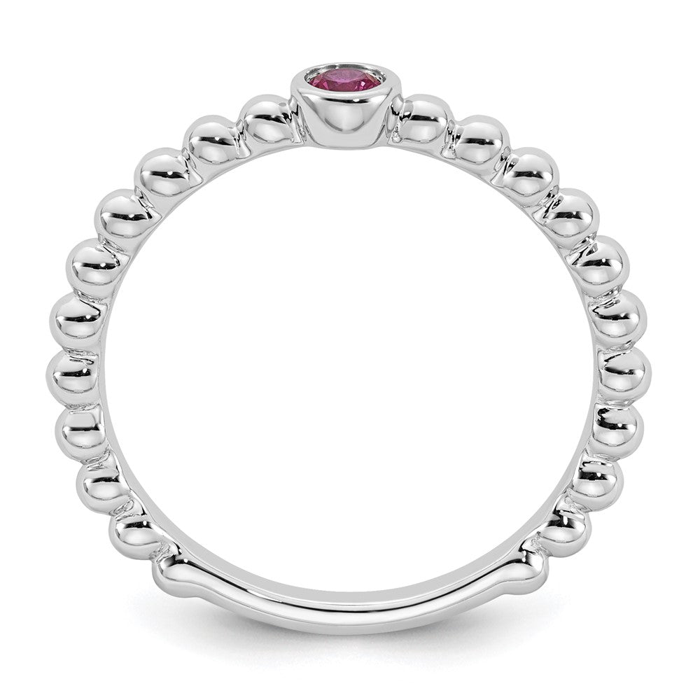 14k White Gold 1 Synthetic Birthstone Mother's Ring