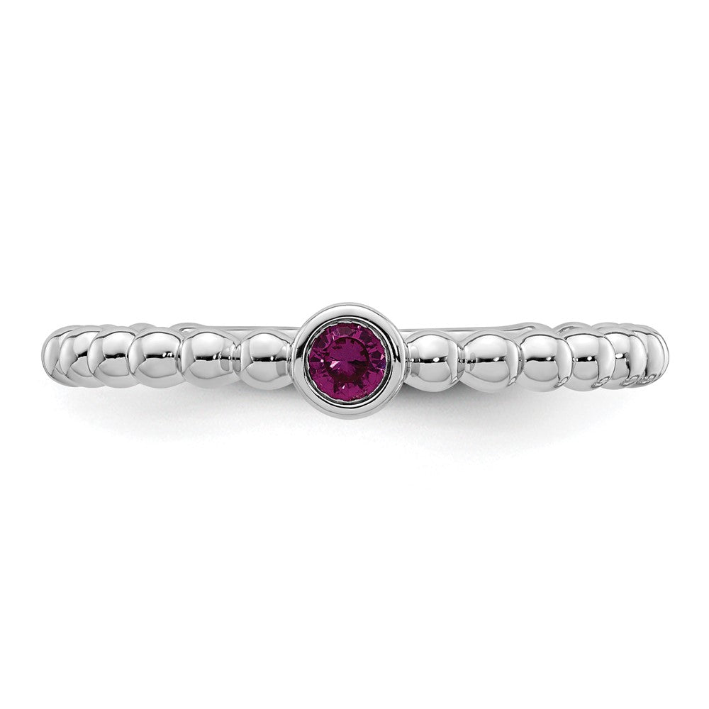 14k White Gold 1 Genuine Birthstone Mother's Ring