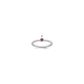 14k White Gold 1 Synthetic Birthstone Mother's Ring