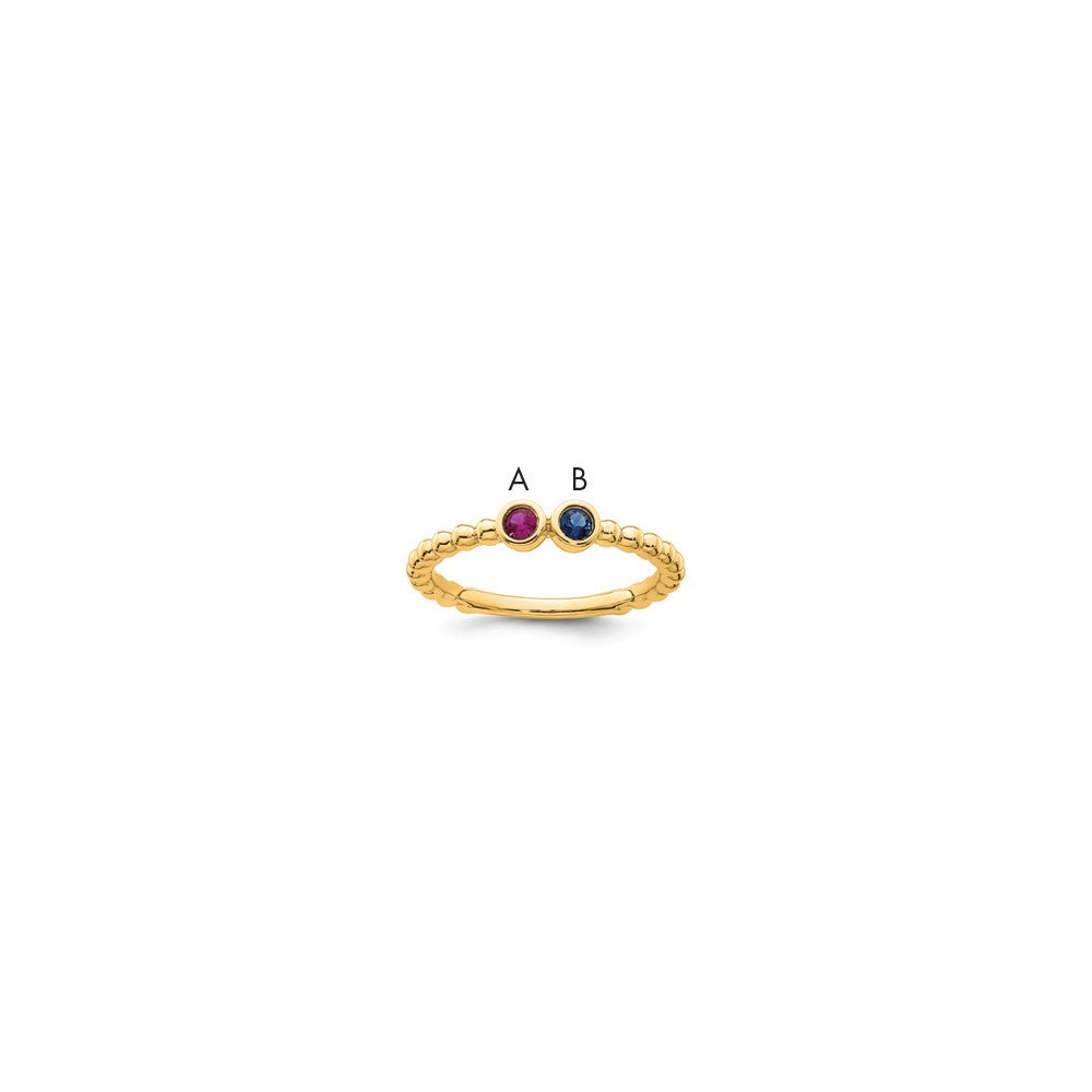 14k 2 Synthetic Birthstone Mother's Ring