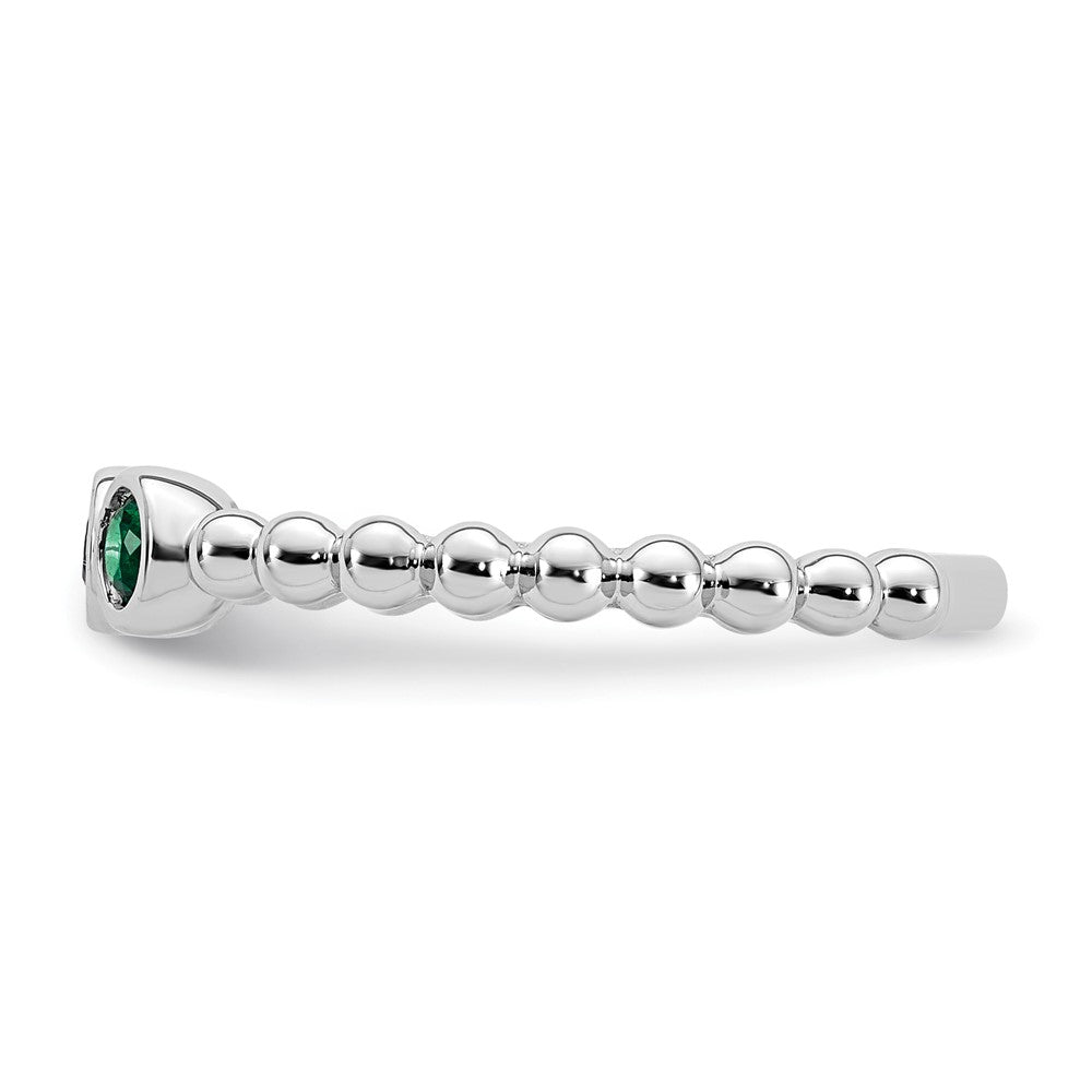 14k White Gold 3 Birthstone Mother's Ring Mounting