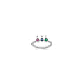 14k White Gold 3 Genuine Birthstone Mother's Ring