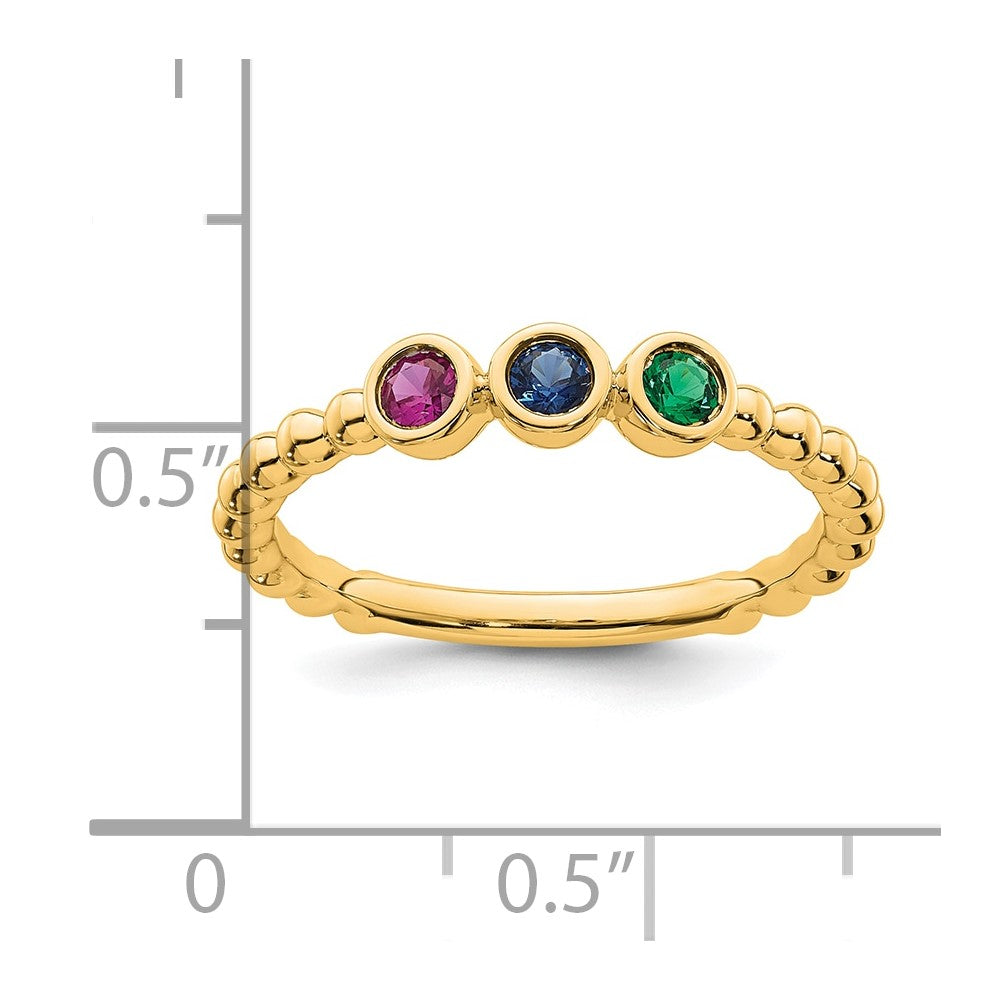 14k 3 Birthstone Mother's Ring Mounting