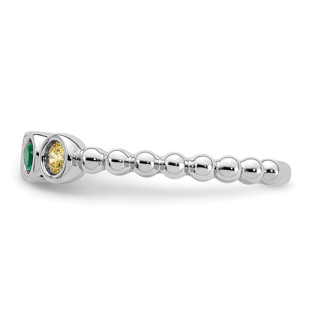 14k White Gold 4 Birthstone Mother's Ring Mounting