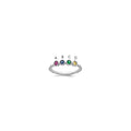 14k White Gold 4 Genuine Birthstone Mother's Ring