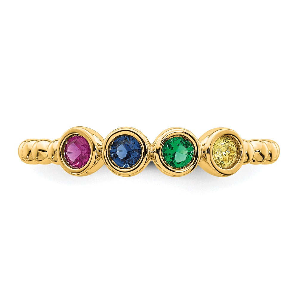 14k 4 Synthetic Birthstone Mother's Ring