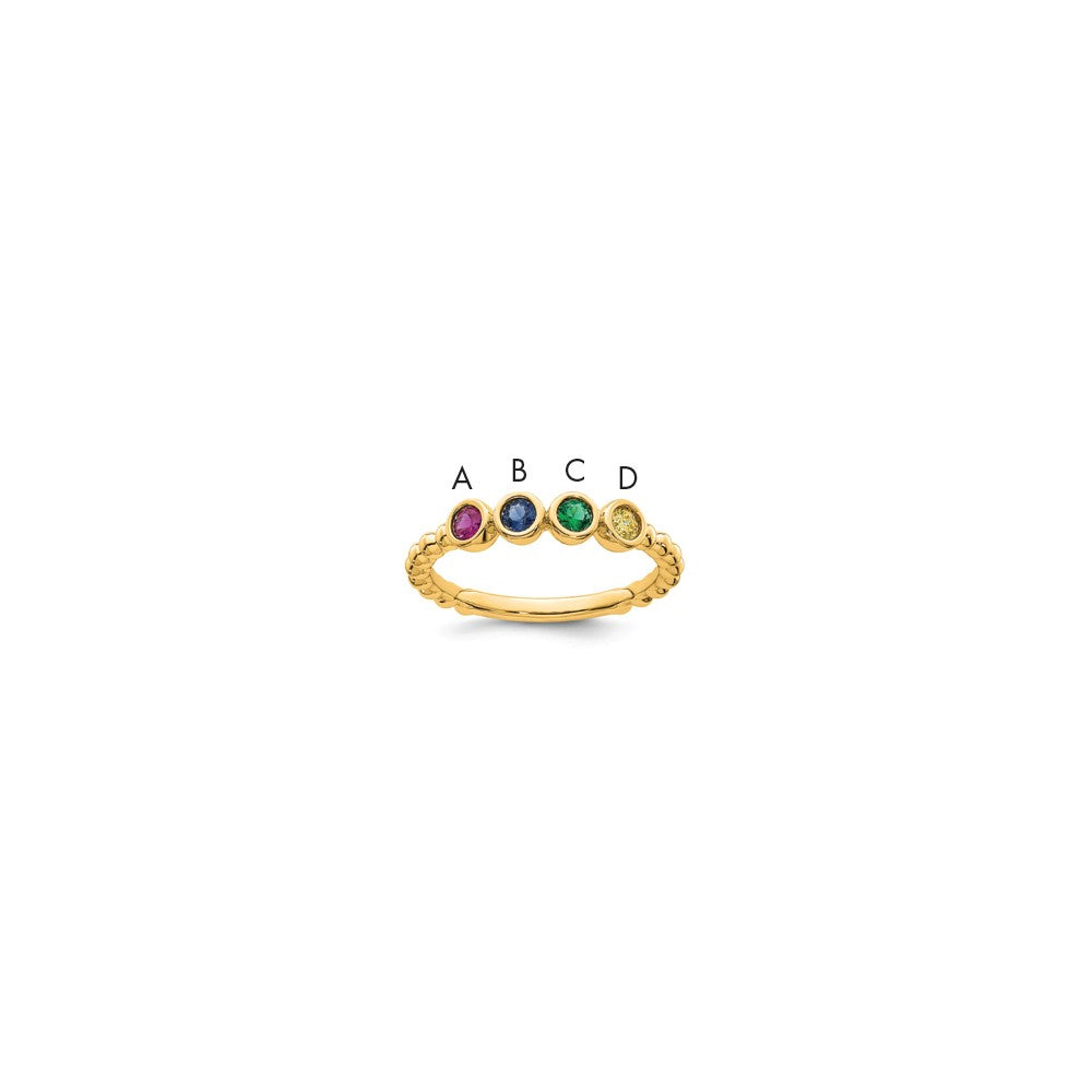 14k 4 Birthstone Mother's Ring Mounting