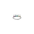 14k White Gold 5 Synthetic Birthstone Mother's Ring