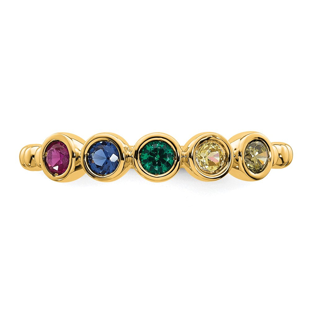 14k 5 Synthetic Birthstone Mother's Ring