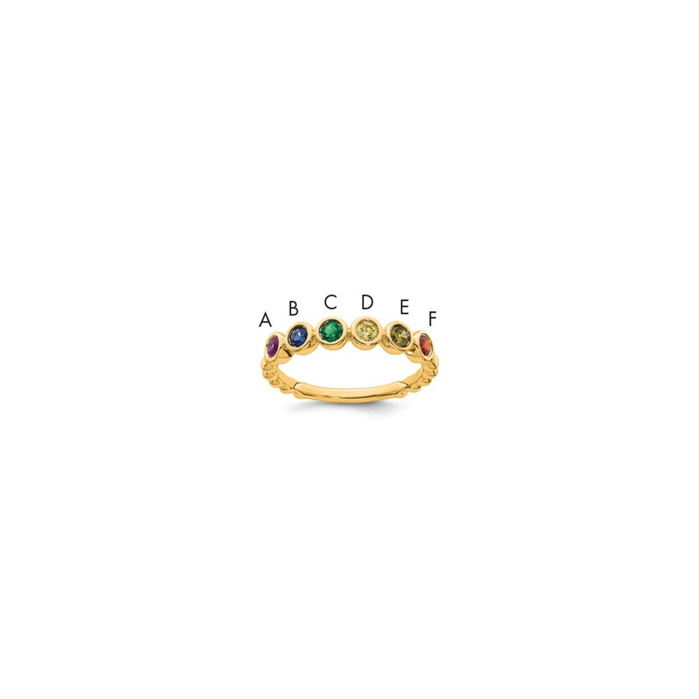 14k 6 Birthstone Mother's Ring Mounting