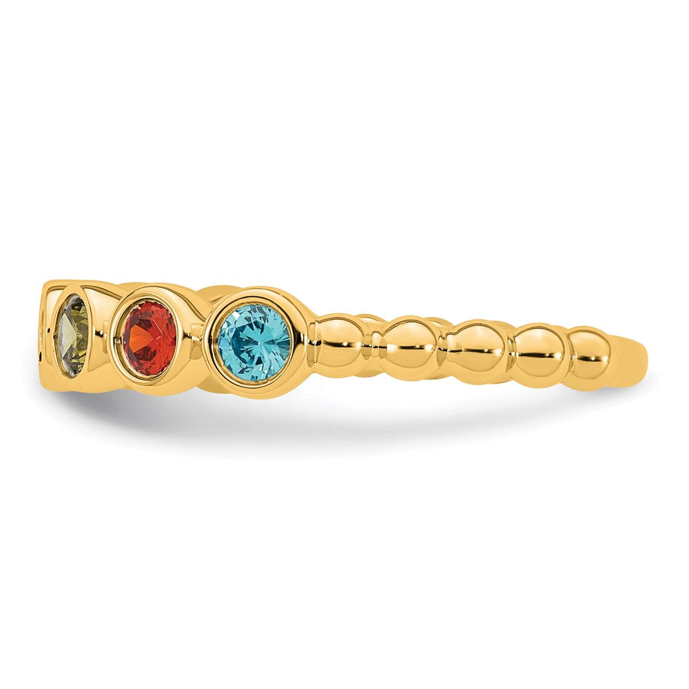 14k 7 Synthetic Birthstone Mother's Ring