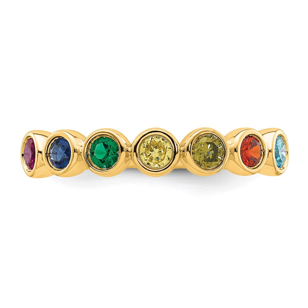 14k 7 Synthetic Birthstone Mother's Ring