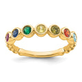 14k 7 Synthetic Birthstone Mother's Ring