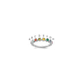 14k White Gold 8 Synthetic Birthstone Mother's Ring