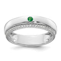 14k White Gold 1 Genuine Birthstone and Diamond Mother's Ring