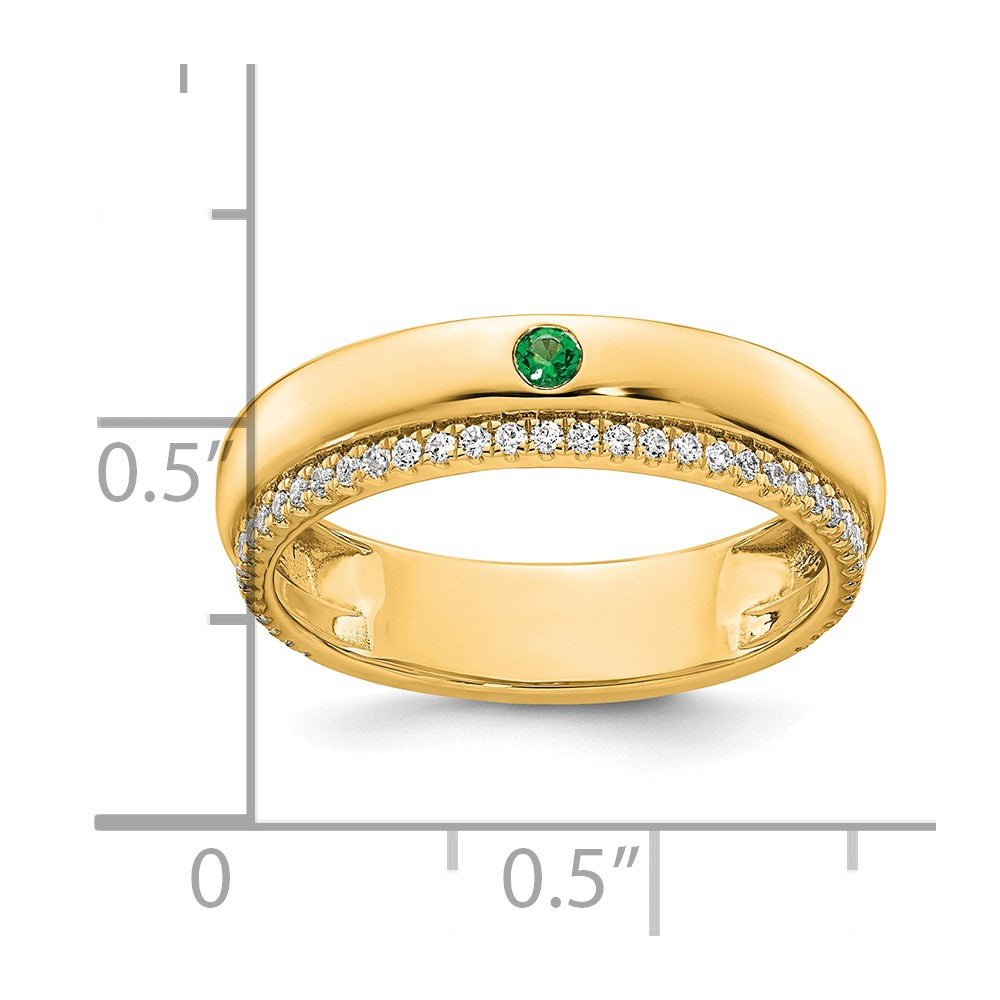 14k 1 Synthetic Birthstone and Diamond Mother's Ring