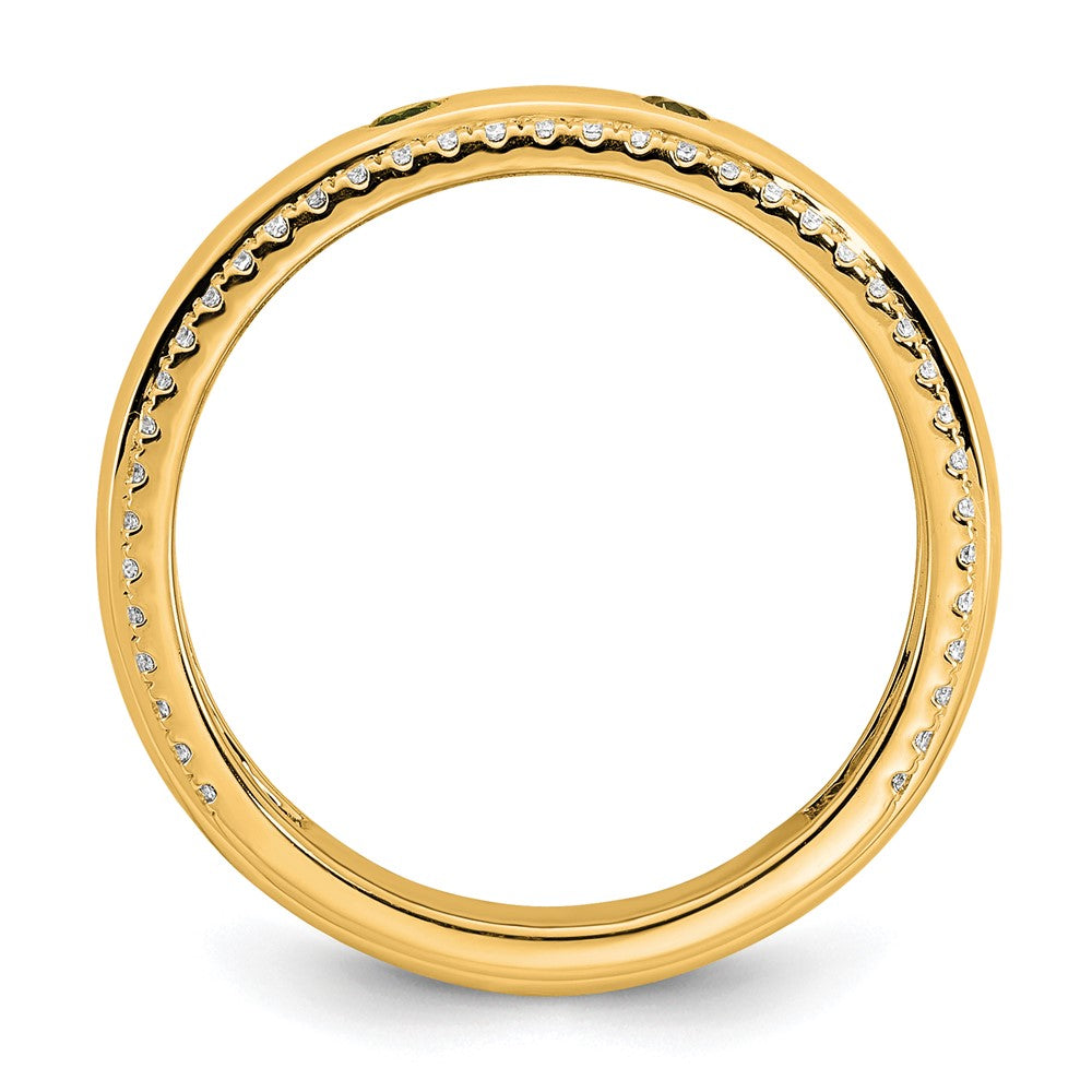 14k 2 Birthstone and Diamond Mother's Ring Semi-mount