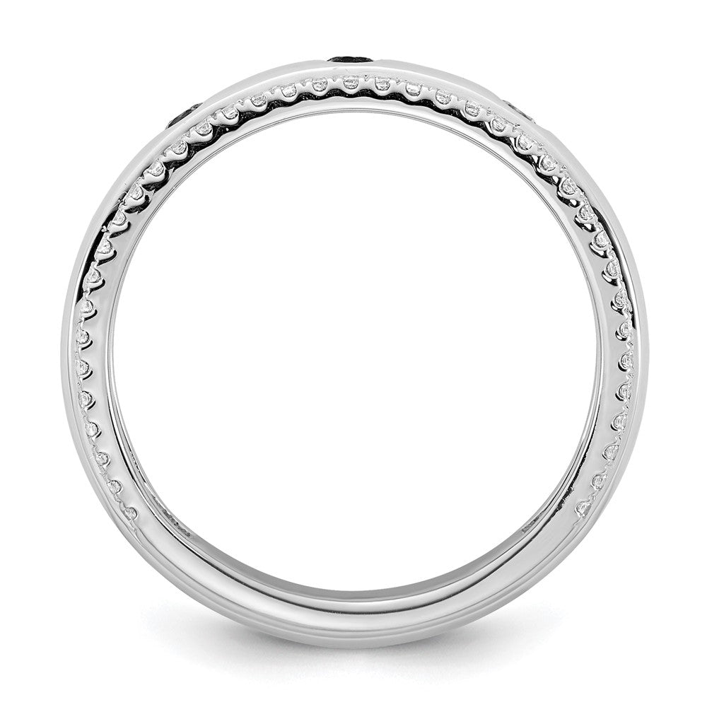14k White Gold 3 Genuine Birthstone and Diamond Mother's Ring