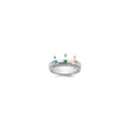 14k White Gold 3 Genuine Birthstone and Diamond Mother's Ring