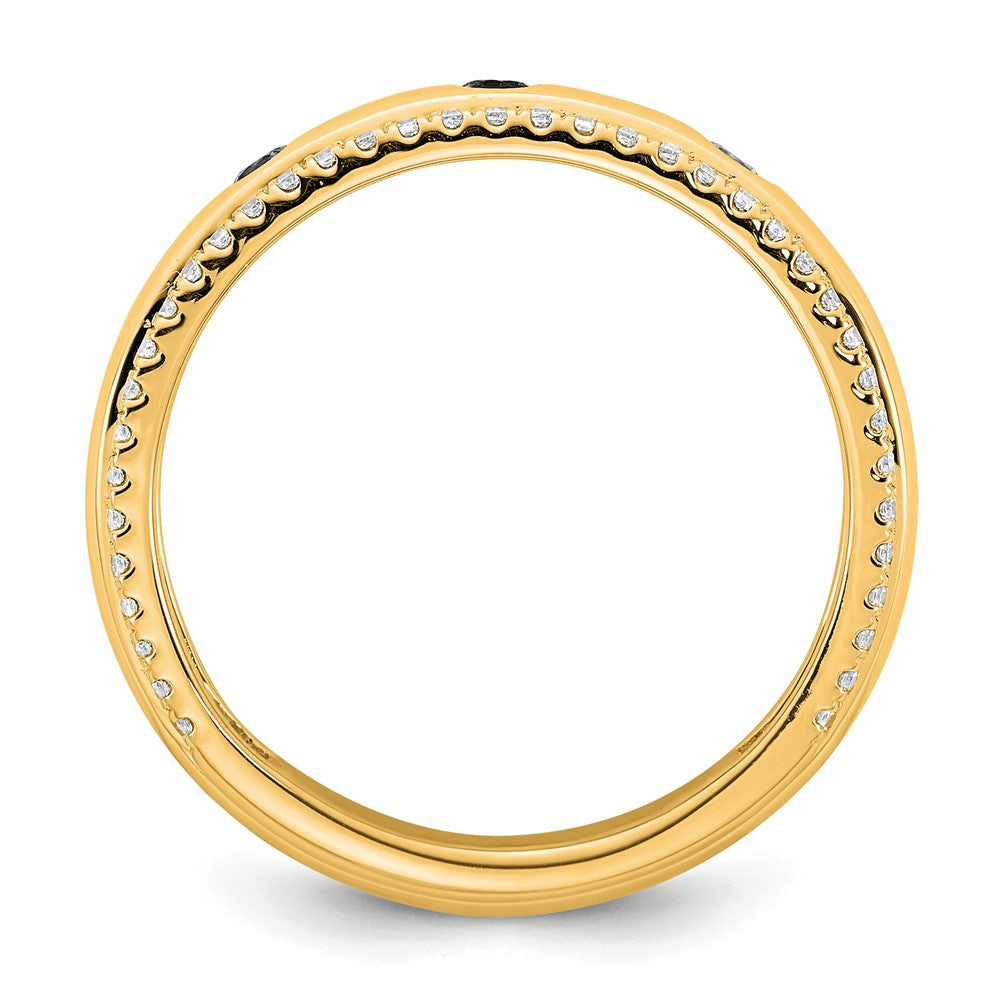 14k 3 Birthstone and Diamond Mother's Ring Semi-mount