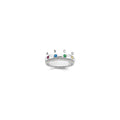 14k White Gold 4 Genuine Birthstone and Diamond Mother's Ring